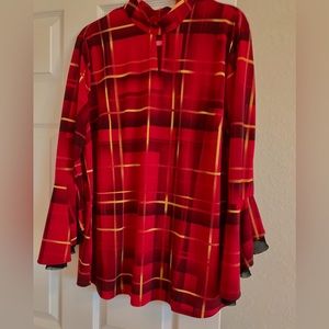 Women’s red and gold blouse size XL